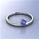 2 - Celeste Bold 5.00 mm Round Tanzanite Solitaire Asymmetrical Stackable Ring 