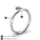4 - Celeste Bold 5.00 mm Round Tanzanite Solitaire Asymmetrical Stackable Ring 