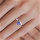 5 - Celeste Bold 5.00 mm Round Tanzanite Solitaire Asymmetrical Stackable Ring 