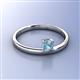 2 - Celeste Bold 5.00 mm Round Aquamarine Solitaire Asymmetrical Stackable Ring 