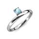 3 - Celeste Bold 5.00 mm Round Aquamarine Solitaire Asymmetrical Stackable Ring 