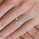 5 - Celeste Bold 5.00 mm Round Aquamarine Solitaire Asymmetrical Stackable Ring 