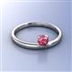 2 - Celeste Bold 5.00 mm Round Pink Tourmaline Solitaire Asymmetrical Stackable Ring 