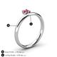 4 - Celeste Bold 5.00 mm Round Pink Tourmaline Solitaire Asymmetrical Stackable Ring 