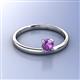 2 - Celeste Bold 5.00 mm Round Amethyst Solitaire Asymmetrical Stackable Ring 