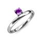 3 - Celeste Bold 5.00 mm Round Amethyst Solitaire Asymmetrical Stackable Ring 