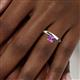 6 - Celeste Bold 5.00 mm Round Amethyst Solitaire Asymmetrical Stackable Ring 