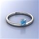 2 - Celeste Bold 5.00 mm Round Blue Topaz Solitaire Asymmetrical Stackable Ring 
