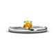 1 - Celeste Bold 5.00 mm Round Citrine Solitaire Asymmetrical Stackable Ring 