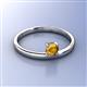 2 - Celeste Bold 5.00 mm Round Citrine Solitaire Asymmetrical Stackable Ring 