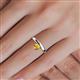 5 - Celeste Bold 5.00 mm Round Citrine Solitaire Asymmetrical Stackable Ring 