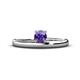 1 - Celeste Bold 5.00 mm Round Iolite Solitaire Asymmetrical Stackable Ring 