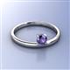 2 - Celeste Bold 5.00 mm Round Iolite Solitaire Asymmetrical Stackable Ring 