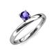 3 - Celeste Bold 5.00 mm Round Iolite Solitaire Asymmetrical Stackable Ring 