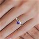5 - Celeste Bold 5.00 mm Round Iolite Solitaire Asymmetrical Stackable Ring 