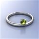 2 - Celeste Bold 5.00 mm Round Peridot Solitaire Asymmetrical Stackable Ring 