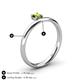 5 - Celeste Bold 5.00 mm Round Peridot Solitaire Asymmetrical Stackable Ring 