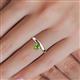 5 - Celeste Bold 5.00 mm Round Peridot Solitaire Asymmetrical Stackable Ring 