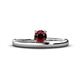 1 - Celeste Bold 5.00 mm Round Red Garnet Solitaire Asymmetrical Stackable Ring 