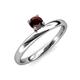 3 - Celeste Bold 5.00 mm Round Red Garnet Solitaire Asymmetrical Stackable Ring 