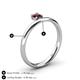 4 - Celeste Bold 5.00 mm Round Red Garnet Solitaire Asymmetrical Stackable Ring 
