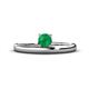 1 - Celeste Bold 5.00 mm Round Emerald Solitaire Asymmetrical Stackable Ring 