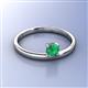 2 - Celeste Bold 5.00 mm Round Emerald Solitaire Asymmetrical Stackable Ring 