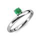 3 - Celeste Bold 5.00 mm Round Emerald Solitaire Asymmetrical Stackable Ring 