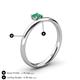 4 - Celeste Bold 5.00 mm Round Emerald Solitaire Asymmetrical Stackable Ring 