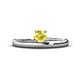 1 - Celeste Bold 5.00 mm Round Lab Created Yellow Sapphire Solitaire Asymmetrical Stackable Ring 