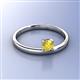 3 - Celeste Bold 5.00 mm Round Lab Created Yellow Sapphire Solitaire Asymmetrical Stackable Ring 