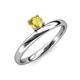 3 - Celeste Bold 5.00 mm Round Lab Created Yellow Sapphire Solitaire Asymmetrical Stackable Ring 