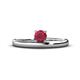 1 - Celeste Bold 5.00 mm Round Ruby Solitaire Asymmetrical Stackable Ring 