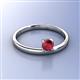 2 - Celeste Bold 5.00 mm Round Ruby Solitaire Asymmetrical Stackable Ring 