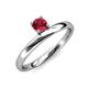 3 - Celeste Bold 5.00 mm Round Ruby Solitaire Asymmetrical Stackable Ring 
