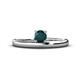 1 - Celeste Bold 5.00 mm Round London Blue Topaz Solitaire Asymmetrical Stackable Ring 