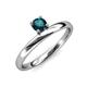 3 - Celeste Bold 5.00 mm Round London Blue Topaz Solitaire Asymmetrical Stackable Ring 