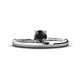 1 - Celeste Bold 5.00 mm Round Black Diamond Solitaire Asymmetrical Stackable Ring 
