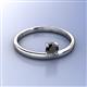 2 - Celeste Bold 5.00 mm Round Black Diamond Solitaire Asymmetrical Stackable Ring 