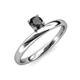 3 - Celeste Bold 5.00 mm Round Black Diamond Solitaire Asymmetrical Stackable Ring 