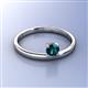 2 - Celeste Bold 5.00 mm Round Blue Diamond Solitaire Asymmetrical Stackable Ring 
