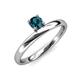 3 - Celeste Bold 5.00 mm Round Blue Diamond Solitaire Asymmetrical Stackable Ring 