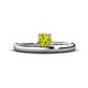 1 - Celeste Bold 5.00 mm Round Yellow Diamond Solitaire Asymmetrical Stackable Ring 