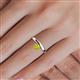 5 - Celeste Bold 5.00 mm Round Yellow Diamond Solitaire Asymmetrical Stackable Ring 