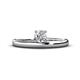 1 - Celeste Bold 0.50 ct GIA Certified Natural Diamond Round (5.00 mm) Solitaire Asymmetrical Stackable Ring 