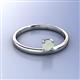 2 - Celeste Bold 5.00 mm Round Opal Solitaire Asymmetrical Stackable Ring 