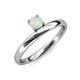 3 - Celeste Bold 5.00 mm Round Opal Solitaire Asymmetrical Stackable Ring 