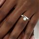 7 - Celeste Bold 5.00 mm Round Opal Solitaire Asymmetrical Stackable Ring 