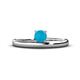 1 - Celeste Bold 5.00 mm Round Turquoise Solitaire Asymmetrical Stackable Ring 