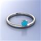 2 - Celeste Bold 5.00 mm Round Turquoise Solitaire Asymmetrical Stackable Ring 